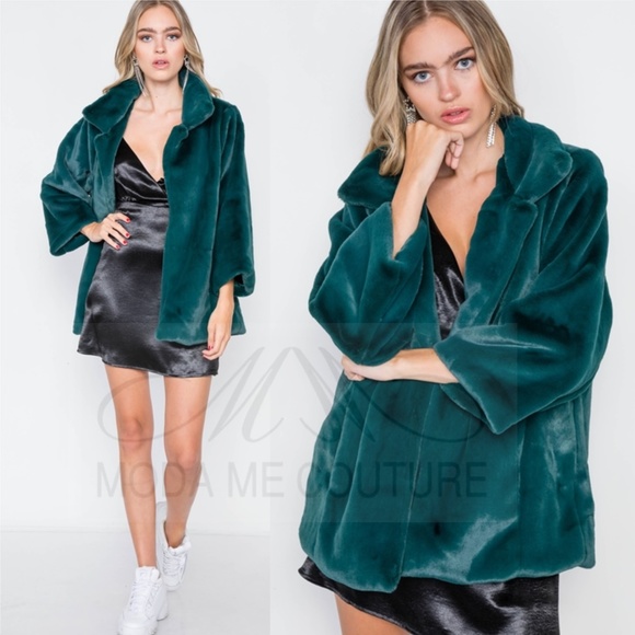 MODA ME COUTURE Jackets & Blazers - KELLY Emerald Green Coat